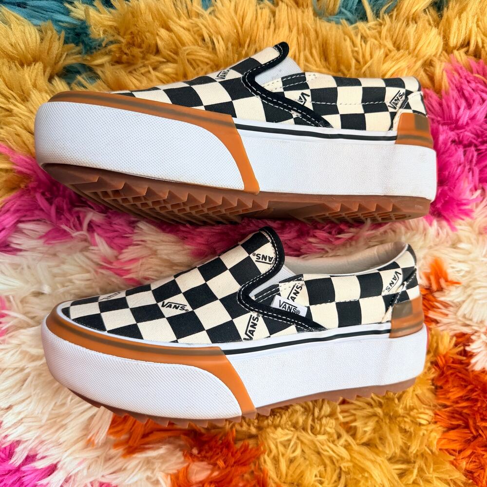 VANS Era Stacked Checkerboard Platform Slip On Shoes NWOT 6.5 - Picture 2 of 5